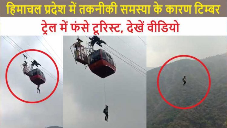 हिमाचल प्रदेश में तकनीकी समस्या के कारण टिम्बर ट्रेल में फंसे टूरिस्ट, देखें वीडियो