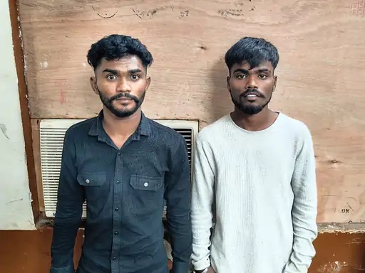 गिरफ्तार आरोपी।