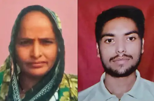 सड़क पर गड्ढे के कारण पलटा ट्रैक्टर, साथ चल रहे बाइक सवार मां-बेटे की दबने से मौत