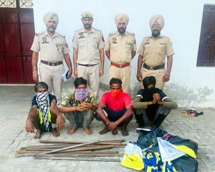 जालंधरः नूरमहल पुलिस ने 4 चोरों को किया गिरफ्तार