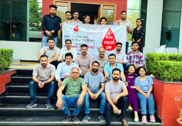 एडलमैन कंपनी सूरजपुर में लगा 8वां रक्तदान शिविर