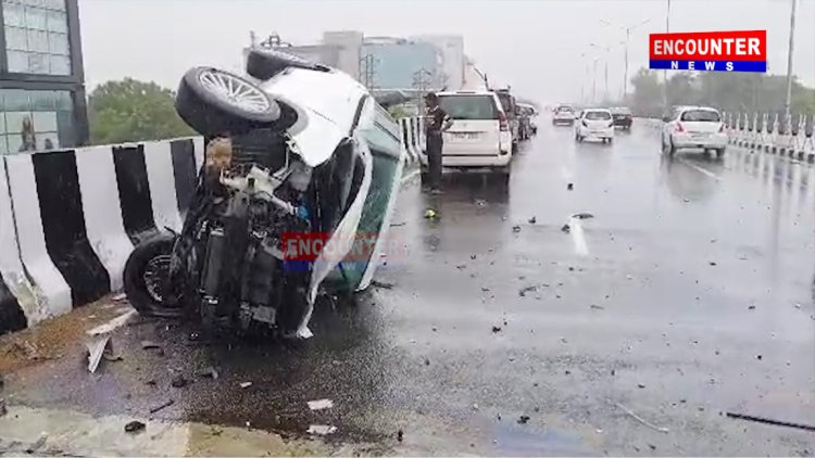 पंजाबः 3 गाड़ियों में भयानकक टक्कर, गाड़ी ने खाई कई पलटियां, देखें वीडियो