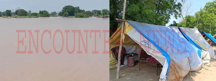 पंजाबः इस नदी में आई दरार, गांव में पानी घुसने से घर छोड़कर निकले