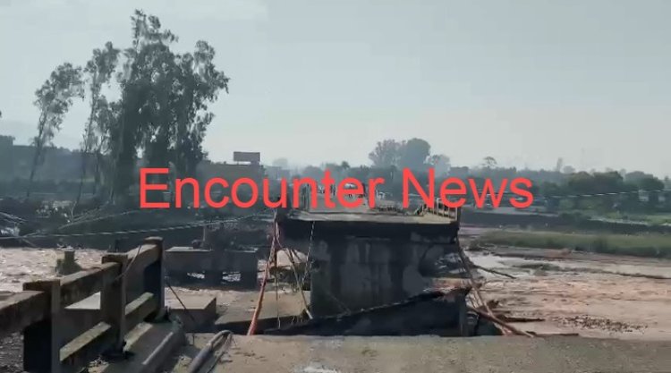 दो टुकड़ों में टूट गया बददी बालद नदी का पुल, देखें वीडियो