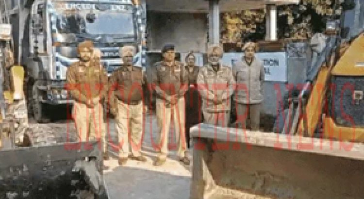 पंजाबः पुलिस की खनन माफियों पर बड़ी कार्रवाई, 6 टिप्पर और 2 जेसीबी की जब्त, मौके से भागे ड्राइवर