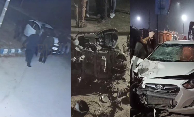 पंजाबः कार और स्कूटरी की टक्कर में एक की मौ'त, देखें वीडियो