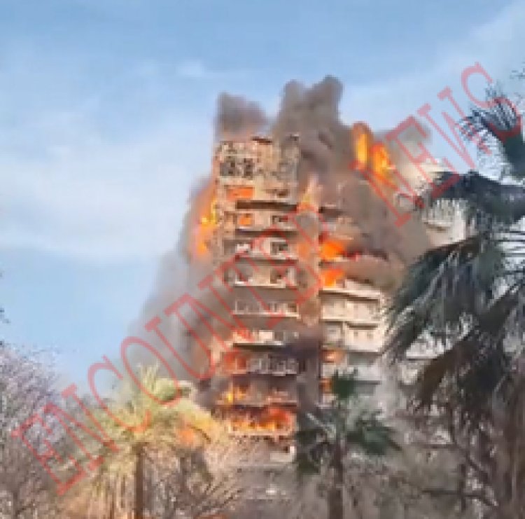 14 मंजिला इमारत में लगी भीषण आग, बचने के लिए कूद गए लोगों की हुई मौ+त, देखें वीडियो