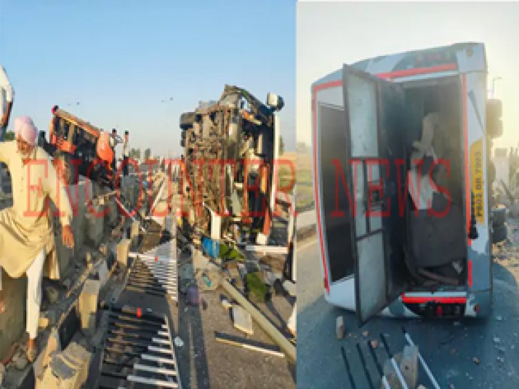 पंजाबः सुबह-सुबह भयानक हादसा, ट्रैक्टर ट्रॉली से टक्कर होने पर ओवरब्रिज से गिरी PRTC की बस, कई घायल