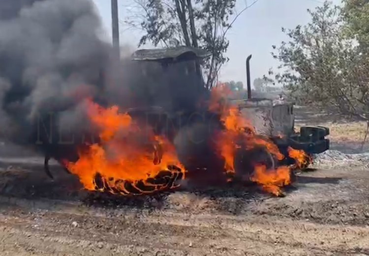 पंजाब : गेहूं की नाड़ को आग लगाने से ट्रैक्टर जलकर हुआ राख, देखें वीडियो
