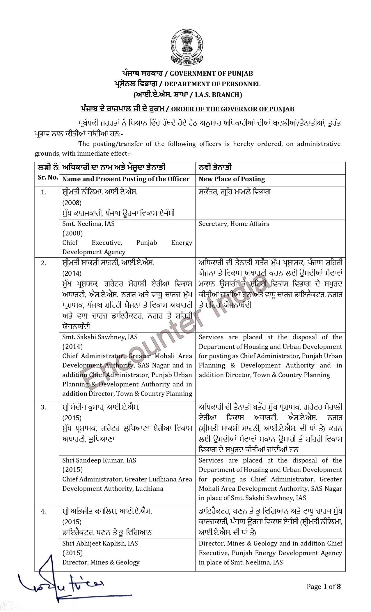 Transfers Breaking; 45 IAS/ PCS officers transferred