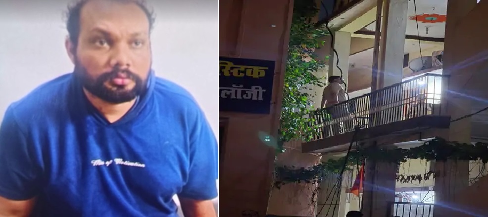  थाने में सरेंडर करता हुआ आरोपी।