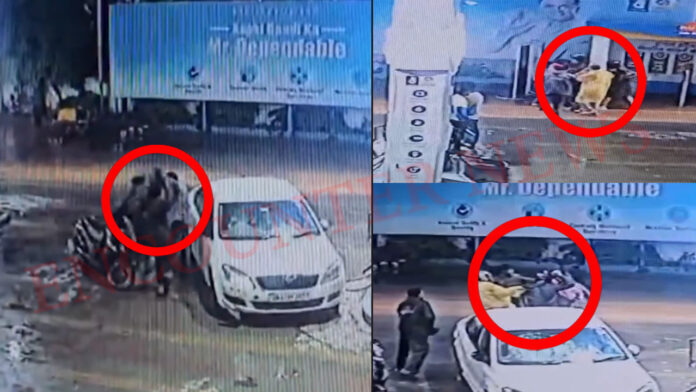 बाइक साइड करने को लेकर विवाद, लाठी, रॉड और चाकू से किया हमला, तोड़ी गाड़ी, देखें CCTV