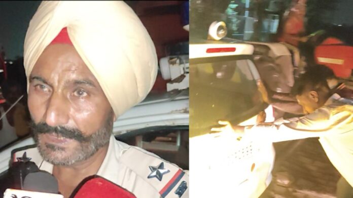 नशे में धुत पुलिस कर्मी का कारनामा, रेलवे-ट्रैक पर चढ़ाई कार