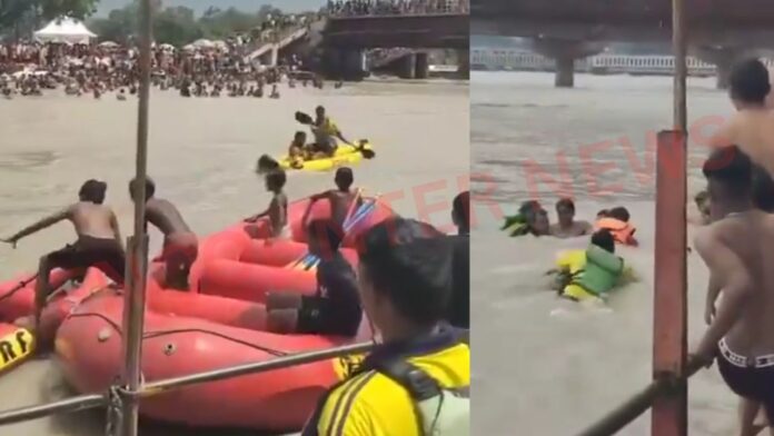 SDRF ने गंगा के तेज बहाव में बहे कांवड़ियों की बचाई जान