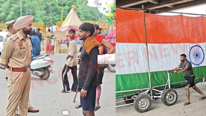 कांवड़-तिरंगा यात्रा का DCP ने किया स्वागत, व्यवस्थाओं का लिया जायजा, देखें वीडियो