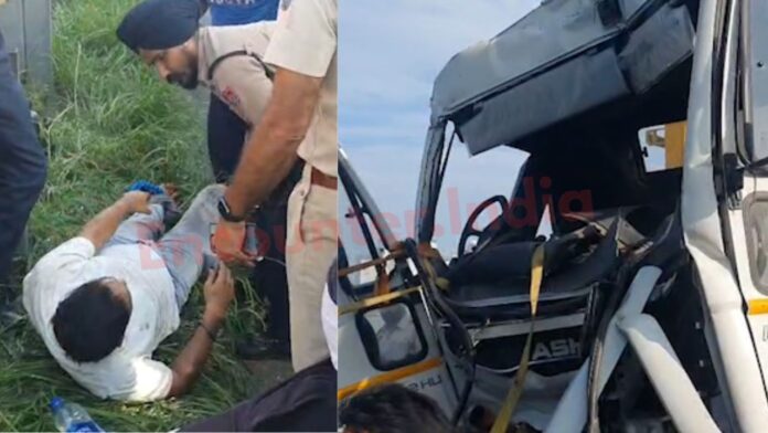 Jalandhar News: नेशनल हाईवे पर CNG सिलेंडरों से भरे ट्रक और टिप्पर में कैबिन में फंसा चालक, देखें वीडियो