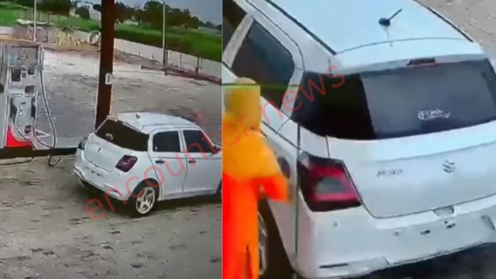 2,550 का तेल भरवाकर बिना पैसे दिए स्विफ्ट कार सवार फरार, देखें CCTV