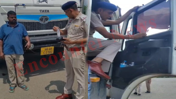 Haryana News: ट्रैफिक पुलिस ने टिप्पर इंपाउंड कर 32 हजार का काटा चालान, देखें वीडियो