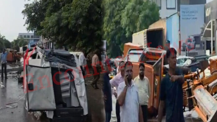 इमारत में जनरेटर चढाते समय हुआ हादसा, 2 लोगों की मौत, देखें वीडियो