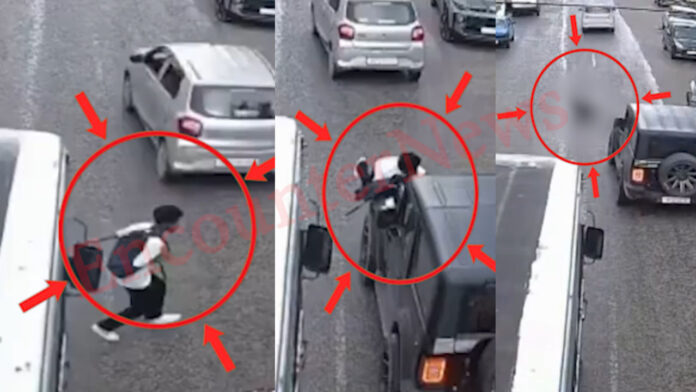सड़क क्रॉस करते हुआ हादसाः थार की टक्कर से 7 फीट दूर गिरा नौजवान, देखें CCTV