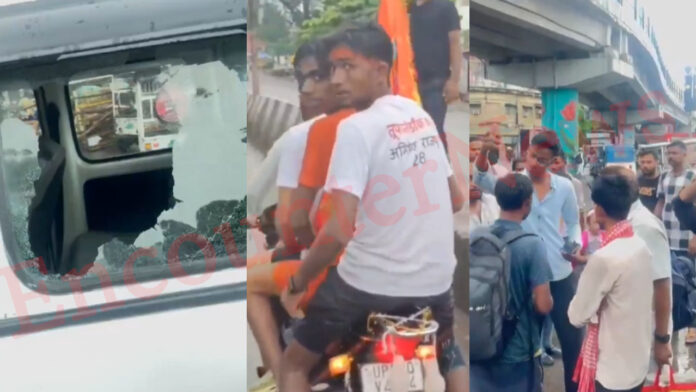 स्कूल वैन पर युवकों ने किया पथराव, बच्चे घायल, देखें वीडियो