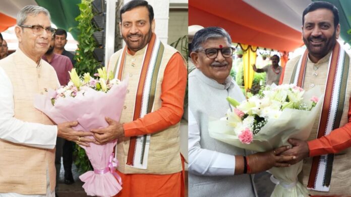 हरियाणा व पंजाब के राज्यपालों सहित केंद्रीय मंत्रियों ने CM Saini से की शिष्टाचार भेंट