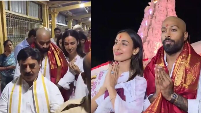 हार्दिक पांड्या गर्लफ्रेंड माहिका संग पहुंचे वेंकटेश्वर स्वामी मंदिर, मुंडवाया सिर, देखें Video