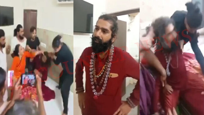 गेस्ट हाउस में साधु की जमकर की छित्तर परेड, विधवा-निसंतान से शारीरिक संबंध बनाने के आरोप, देखें वीडियो