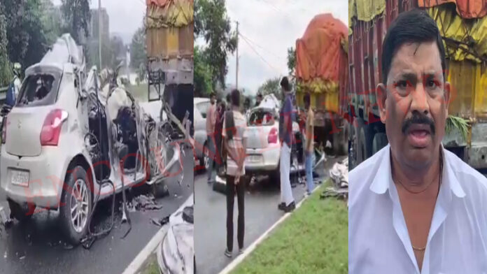 ट्रक और कार की टक्कर में 4 लोगों की मौत, गाड़ी के उड़े परखच्चे, देखें वीडियो