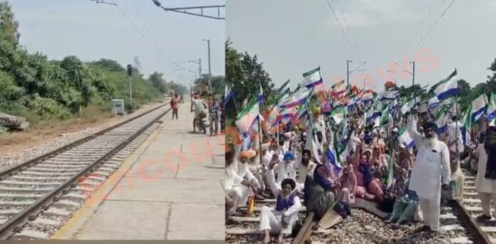 किसानों ने किया रेलवे ट्रैक जाम, यात्री हुए परेशान, देखें वीडियो