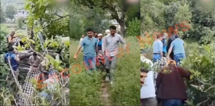 गहरी खाई में गिरी कार, शादी से लौट रहे 4 लोगों की मौत; एक घायल, देेखें वीडियो