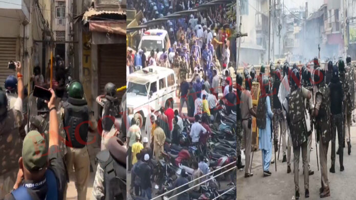 शाही मस्जिद का हिस्सा गिराने गिराने पर बवाल, पुलिस पर पथराव, छोड़े आंसू गैस-लाठीचार्ज, देखें वीडियो