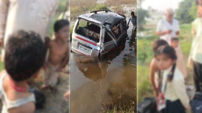स्कूली बच्चों से भरी गाड़ी को टक्कर मारकर DCM चालक फरार, मची चीख पुकार देखें वीडियो
