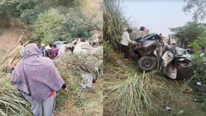 तेज रफ्तार कार खाई में गिरने से 4 दोस्तों की मौत, 2 घायल, देखें वीडियो