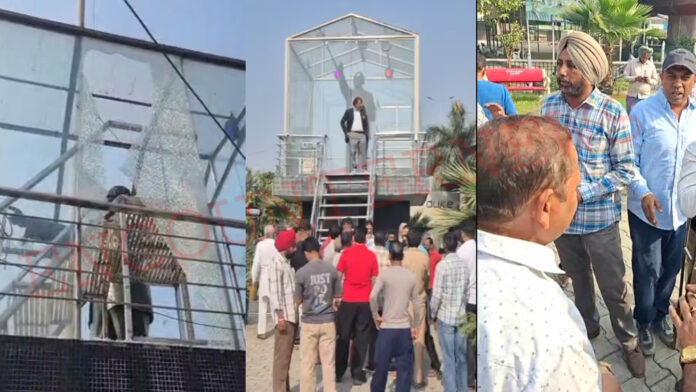 Jalandhar Bypass चौक पर बाबा साहेब की मूर्ति का तोड़ा शीशा, लोगों ने लगाया धरना, देखें वीडियो