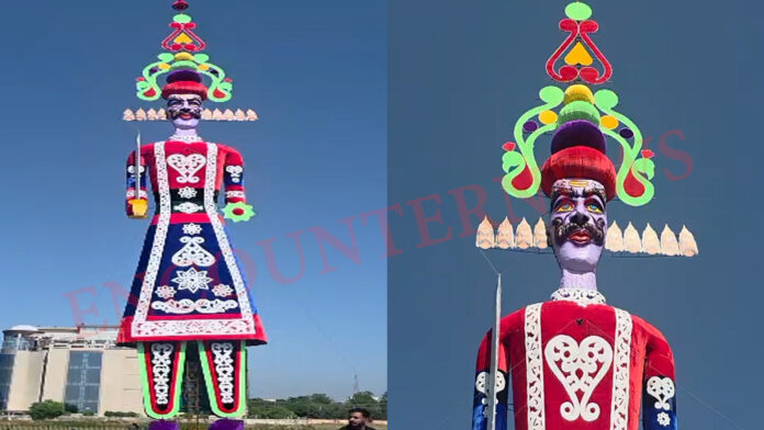 221 फिट का रावण बना आकर्षण का केंद्र, रिमोट कंट्रोल के जरिए सीएम सैनी करेंगे दहन