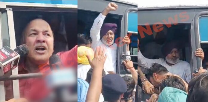 AAP का चुनाव आयुक्त के खिलाफ प्रदर्शन, मनीष सिसोदिया, चीमा समेत कई नेता डिटेन, देखें वीडियो