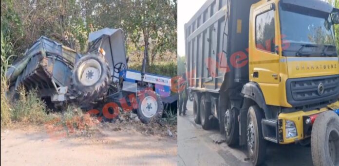Punjab News: टिप्पर और ट्रैक्टर ट्रॉली की टक्कर में चालक घायल, लगा लंबा जाम, देखें वीडियो
