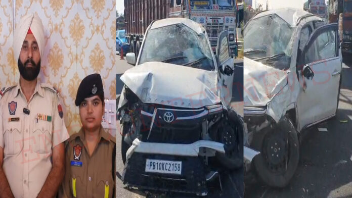 Jalandhar News: National Highway पर डिवाइडर पार कर गई बेकाबू कार, दपंति घायल, देखें वीडियो